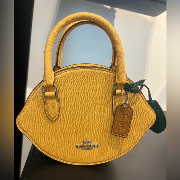 New Coach Silver/Honeycomb Lemon Crossbody # CR251 - Picture 8 of 9